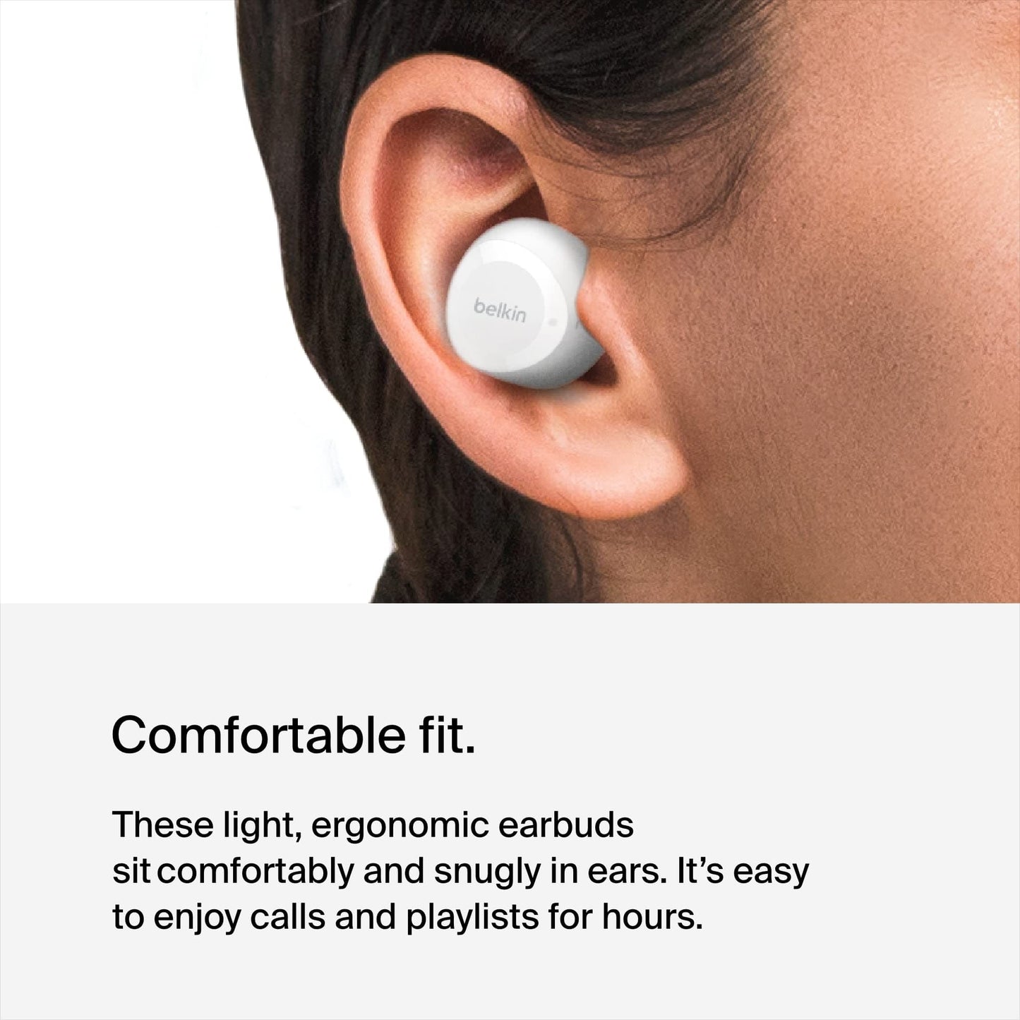 Belkin SoundForm Bolt True Wireless Earbuds, Wireless earphones with up to 28H of battery life and Mono Mode, IPX4 sweat and water resistance, Bluetooth headphones with mic for iPhone, Galaxy and more