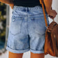 AMhomely Denim Shorts for Fashion Womens Pocket Jeans Denim Pants Female Hole Bottom Sexy Casual ShortsStretchy Distressed Jeans Boyfriend Hotpants Half Pants Summer Ripped Short Pants