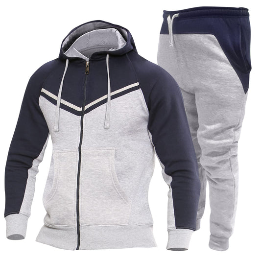 Love My Fashions® Men's Athletic Full-Zip Multi-Print Tracksuits Sports Casual Sweat Suit Slim Fit Warm Up Two-Piece Set