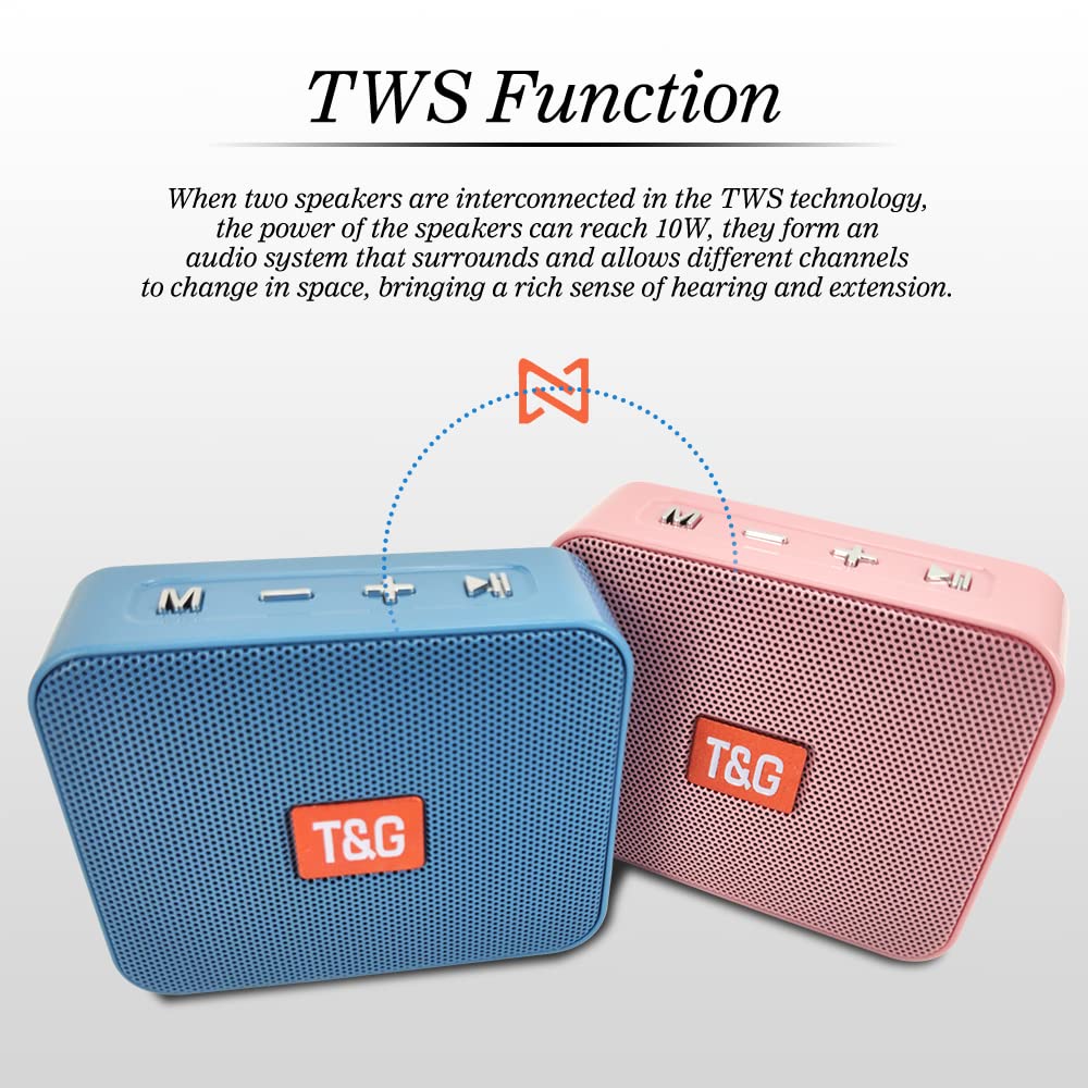 KENKUO Small Bluetooth Speaker Only 172g Light Weight, Handheld Pocket Size Mini Speaker, Built in FM Radio, Blue Tooth Speaker Wireless for iPhone, Trip, Room and More, Gift for Girls &Women, Pink