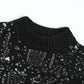 Black Jacquard Big Size Knitting Sweater Round Neck Long Sleeve Women Pullovers New Fashion Autumn Winter