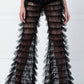 Hot selling New Spring/Summer Perspective Layered Mesh Flare Pants Sexy Pants