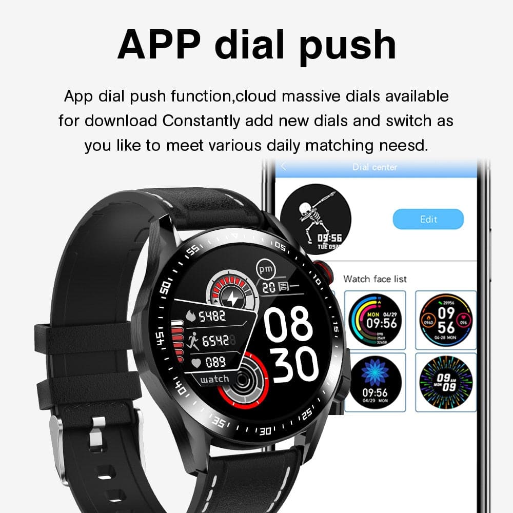 E1-2 Smart Watch Men Bluetooth Call Custom Dial Full Touch Screen Waterproof Smartwatch For Android IOS Sports Fitness Tracker