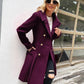 GRACE KARIN Women's Elegant Double-Breasted Coat Windproof Trench Coat Outwear for Winter A-Line Peacoat L Dark Purple