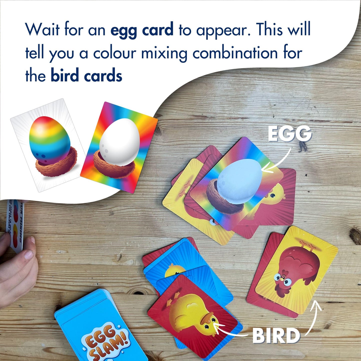 Egg Slam Card Game | Fast Fun Family Card Game Suitable for All Ages | 2 Players + | 10 Min Play | See Who Can Mix Colours The Fastest!