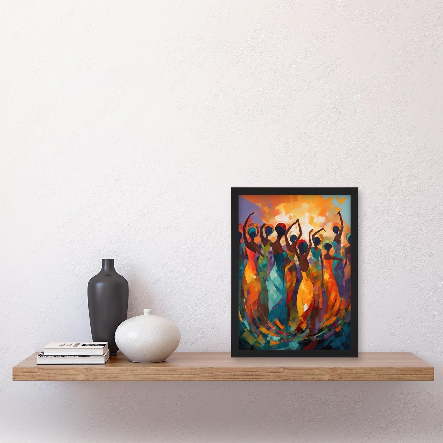 Artery8 Abstract Africa Dance African Dancing Painting Rhythm Body Energy Theatre Arts Artwork Artwork Framed Wall Art Print A4