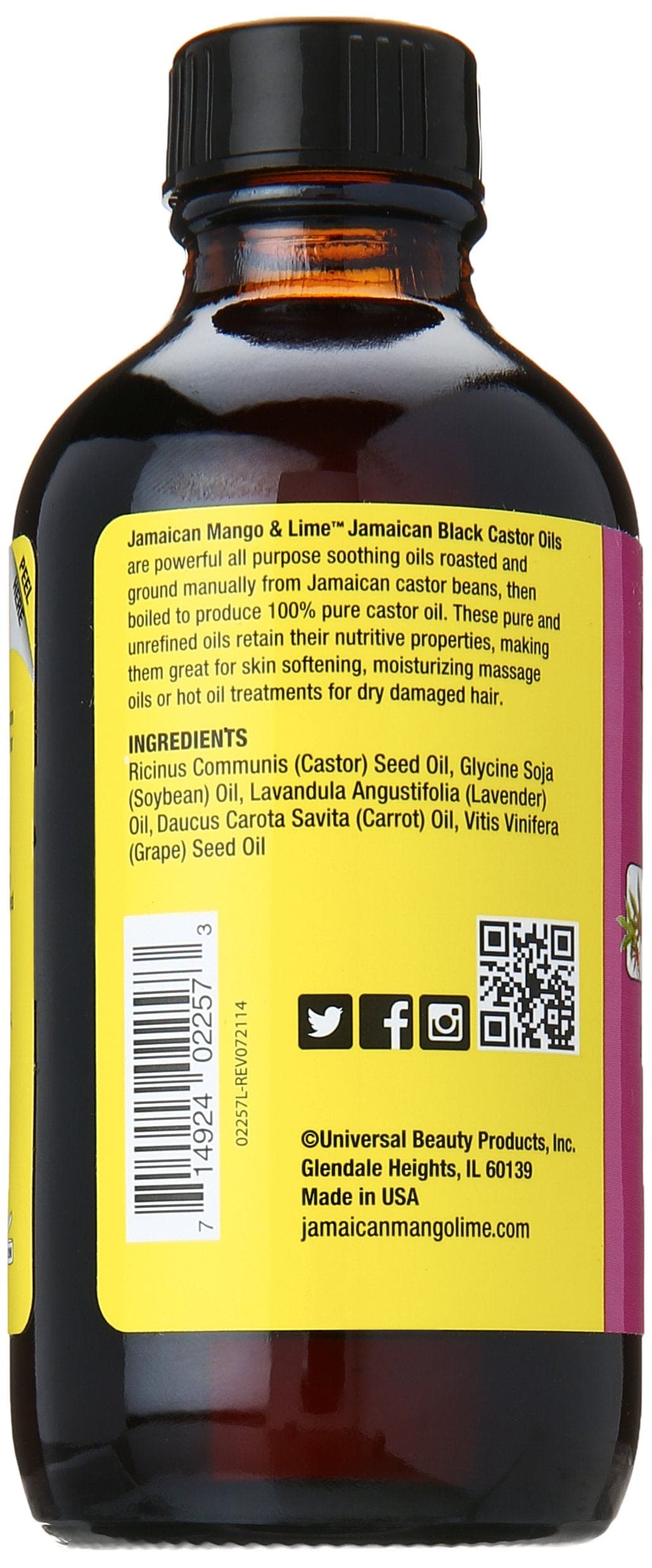 Jamaican Mango & Lime, Black Castor Oil, Lavender, 4 Fl Oz