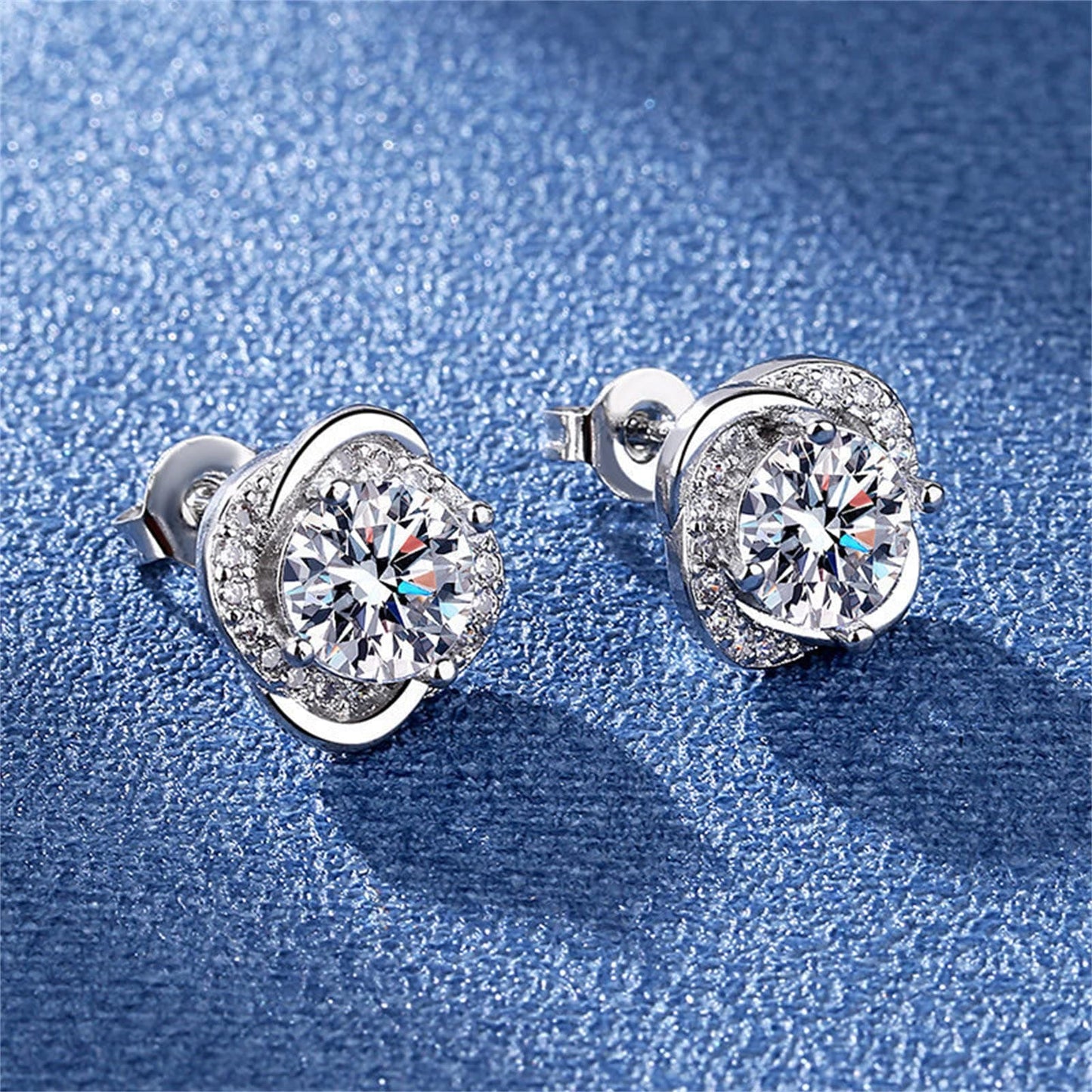 Women St Patrck Day Earrings Mother's Day Shaped Moissan Earrings Stud Moissanite Diamond Fashion Earrings Ear Stack Earring Set (A, One Size)