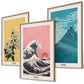 BLCKART Hokusai Poster Set, Japanese Wall Decoration, Japan Art Pictures, Bedroom Decoration, Living Room Decoration, Eclectic Paintings (3 x A3, Without Frame)