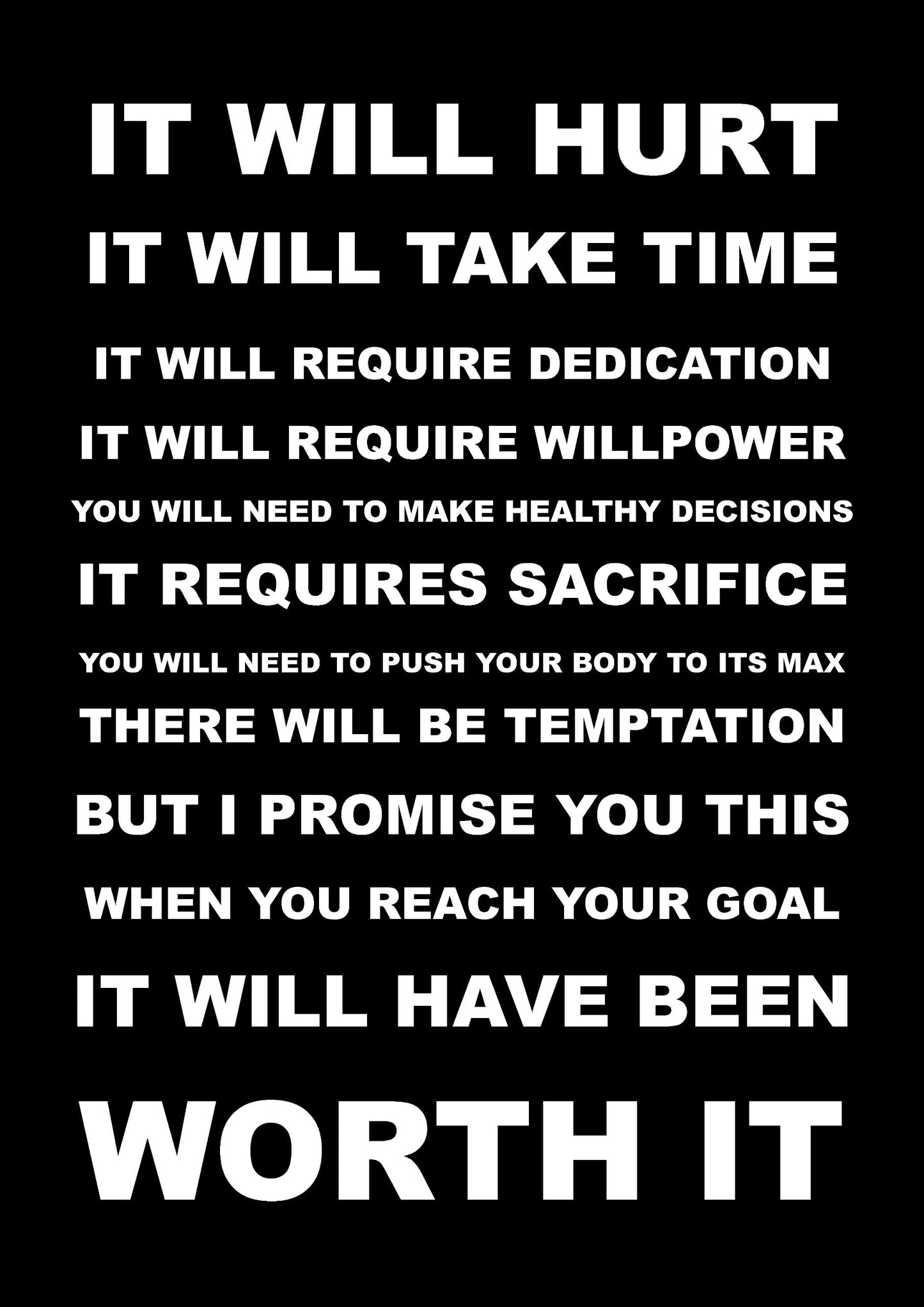 New larger size 23 x 16 inch (A2) Inspirational Motivational Quote Sign Poster Print Picture(IT WILL HURT) SPORTS, BOXING, CYCLING, ATHLETICS, BODYBUILDING, TRIATHLON,BASKETBALL, FOOTBALL, RUGBY, SWIMMING, MARTIAL ARTS ETC ETC