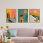 Wee Blue Coo Set of 3 Prints African Sun Summer Teal Warm Bright Living Room Poster Wall Art A4