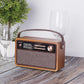 Roxel Retro D1 Vintage DAB+/FM Radio Wireless Speaker | Bedside Alarm Clock with Sleep Function. Rustic Exterior, Mains and USB Rechargeable, TF card, AUX and USB Compatible (Walnut)