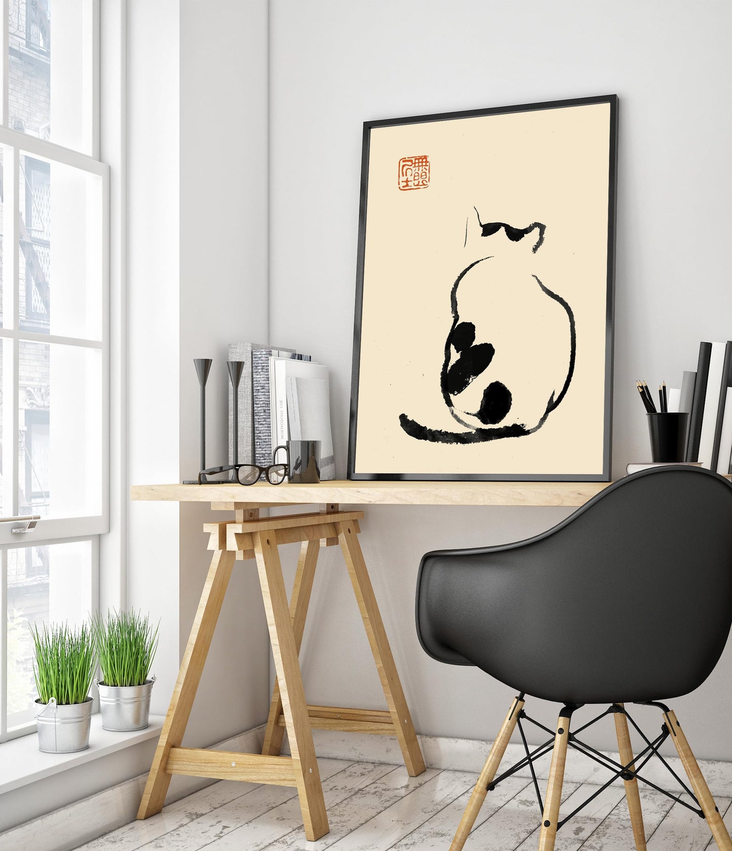 Animato Matsumoto Hoji Cat Poster, Japansese Art Woodblock Ukiyo-e Print, Framed Japanese Wall Art, Archival Matte, A5 (Print Only) - 21x14.8cm