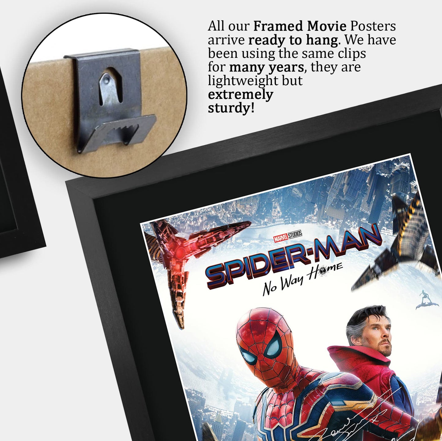 HWC Trading A3 FR Spider-Man: No Way Home Movie Poster Tom Holland Signed Gift FRAMED A3 Spiderman Spider Man Printed Autograph Film Gifts Print Photo Picture Display