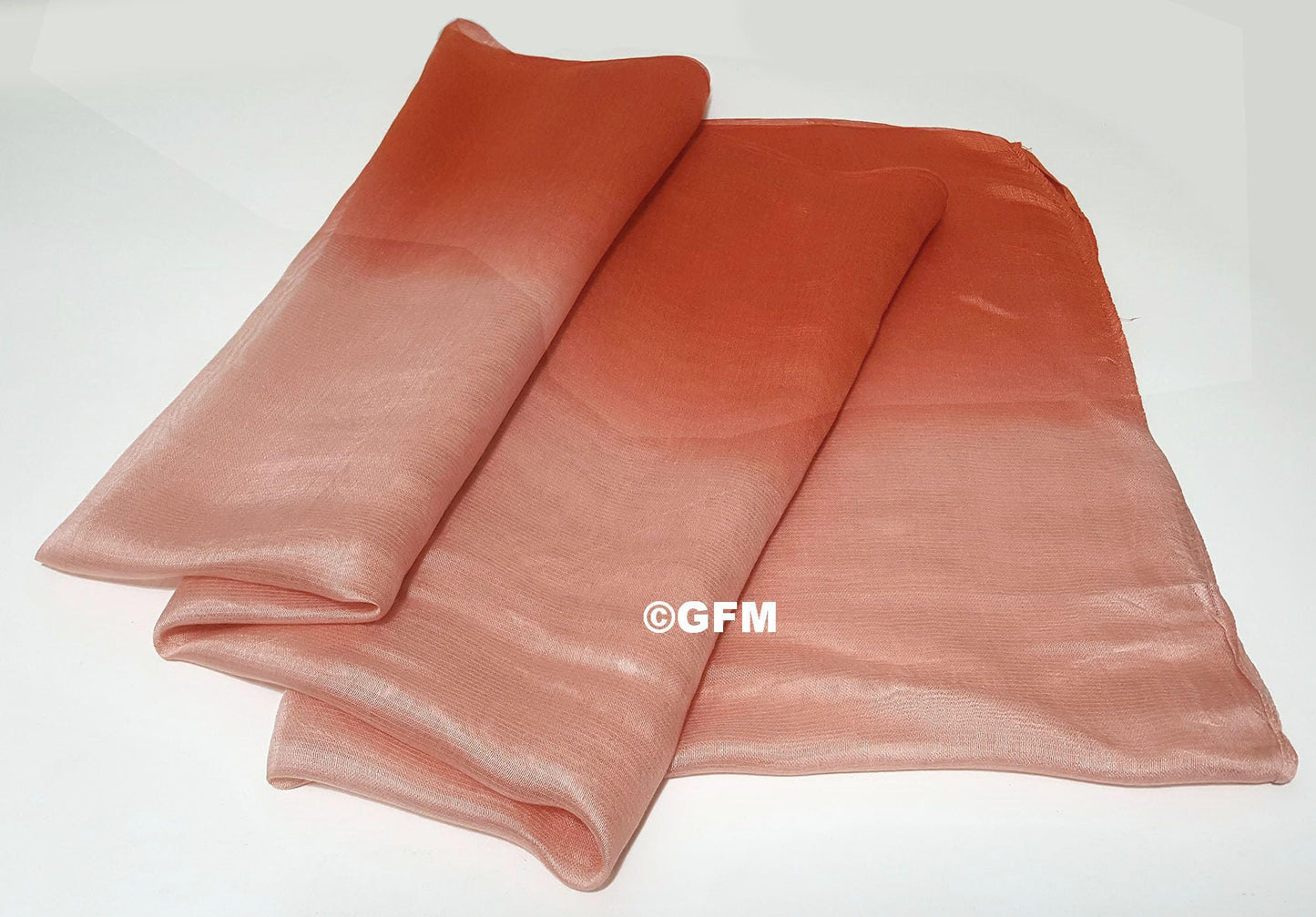 GFM® Two Tone Silk Scarf Shawl for Evening Wedding Bridesmaids - Light Orange Peach - (88)(DMSYSLK-NRG)