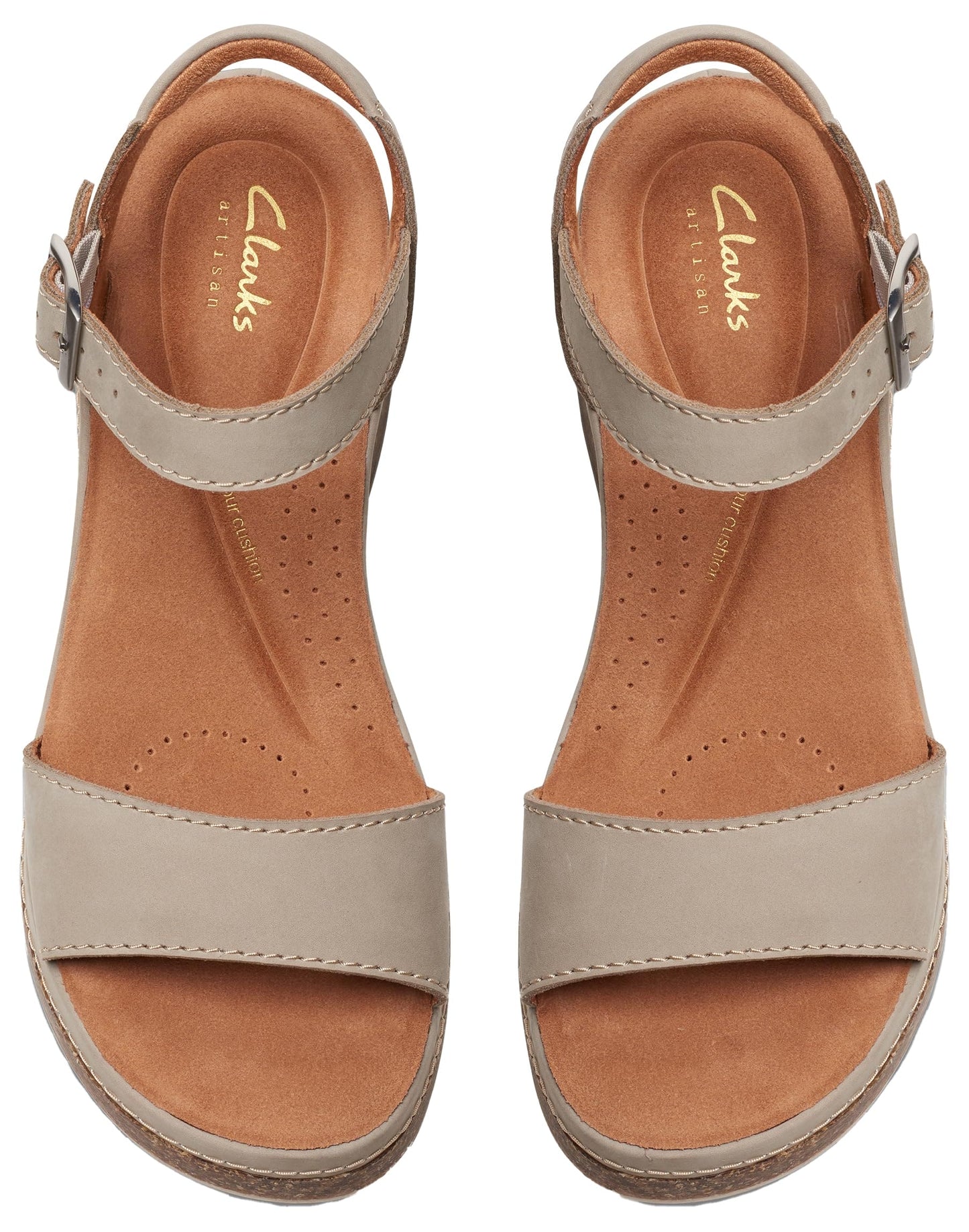 Clarks Women's Kassanda Lily Sandal, Stone Nubuck, 6 UK