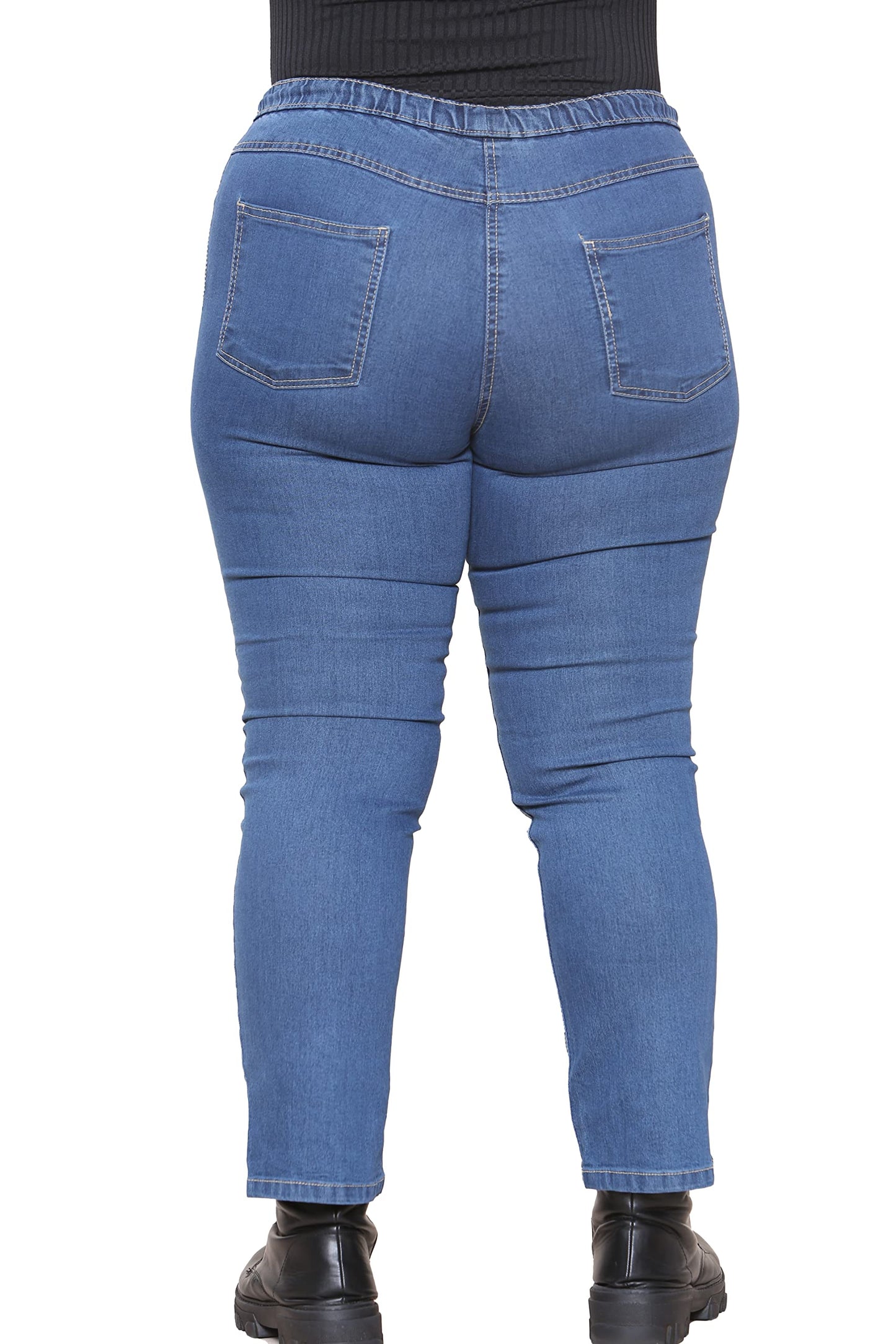 UC Womens Ex High Street Brand Straight Leg Denim Jeans Ladies Stretch Curve Fit Pockets (Blue, 20)