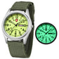 Gosasa Unisex Military Watches Sport Textile Nylon Strap Luminous Fashion Watch Analog Display Quartz Waterproof Casual Wristwatch (Green Luminous)