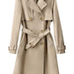 Orolay Long Trench Coat for Women with Belt Lightweight Double-Breasted Duster Trench Coat Slim Fit Khaki XL