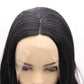 Xiweiya 1b# Black Hair Wig Long Body Wavy Natural Black Synthetic Lace Front Wigs Heat Resistant Fiber Wig 1x12 T Part Lace Wig Natural Hairline Wig for Women 24inch