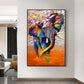 Painting on Canvas Colorful Elephant Abstract Street Graffiti Art Posters And Prints Wall Pictures Living Room Home Decor 50x75cm(20x30in) Frameless