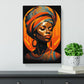 African Woman Op Art Canvas Print for Living Room Bedroom Home Office Décor, Wall Art Picture Ready to Hang, 30x20 Inch (76x50 cm)