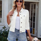 Vetinee White Jean Jacket Denim Jackets Women Shirt Jacket Women Cute Outfit Casual Lightweight Denim Jacket Women for Summer Women Jacket Cream White Size Medium Fits UK Size 12 - UK Size 14