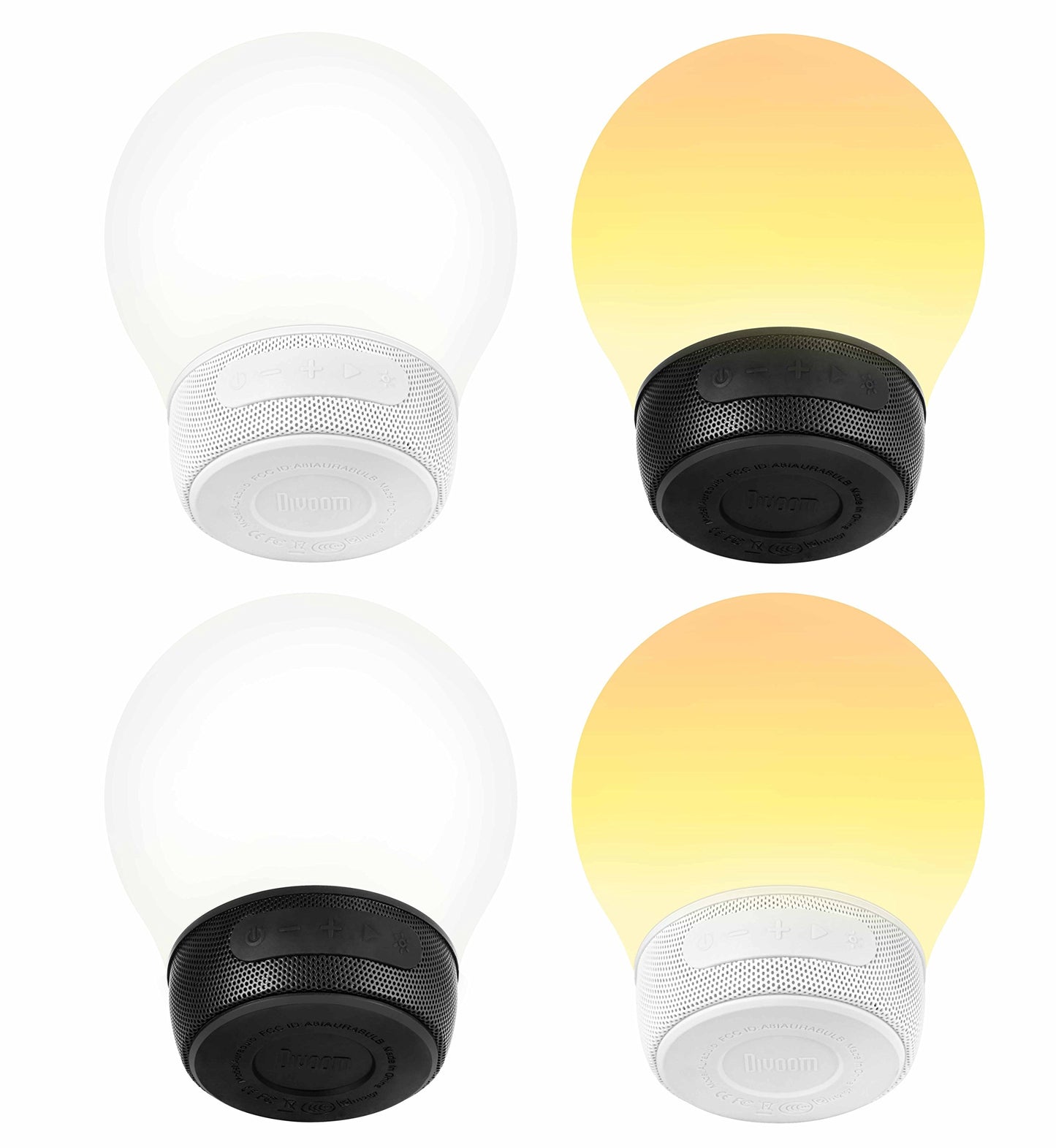 Divoom Aura Bulb/BK – Amber with Bluetooth USB/3.5 mm 5 Different Light Effects – Black