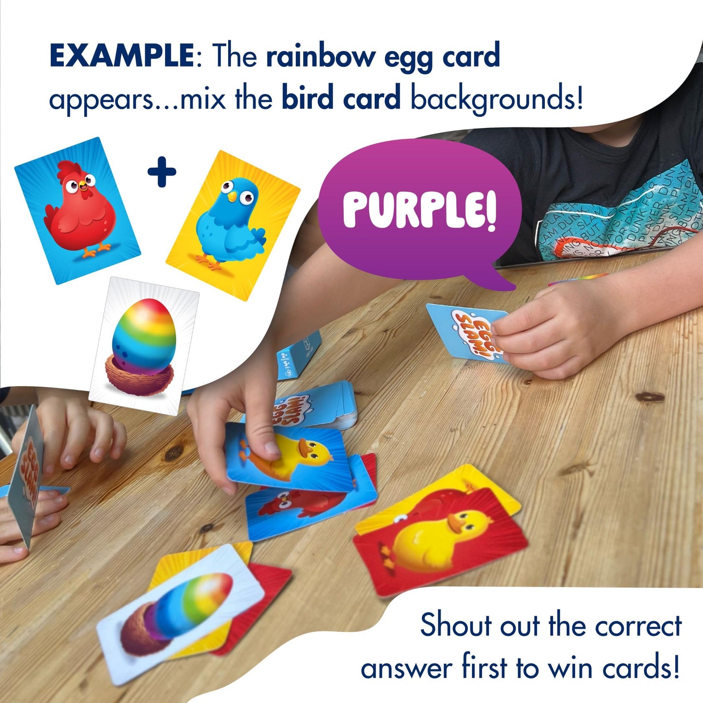 Egg Slam Card Game | Fast Fun Family Card Game Suitable for All Ages | 2 Players + | 10 Min Play | See Who Can Mix Colours The Fastest!