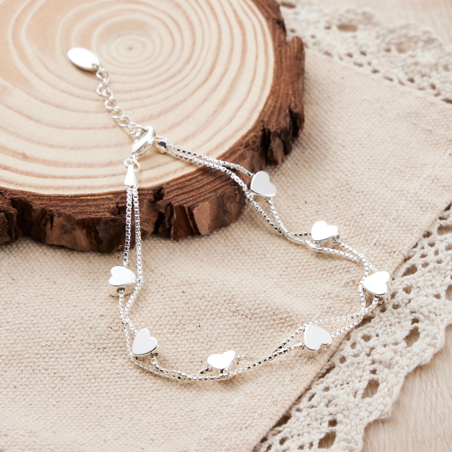 Philip Jones Silver Plated Heart Bracelet