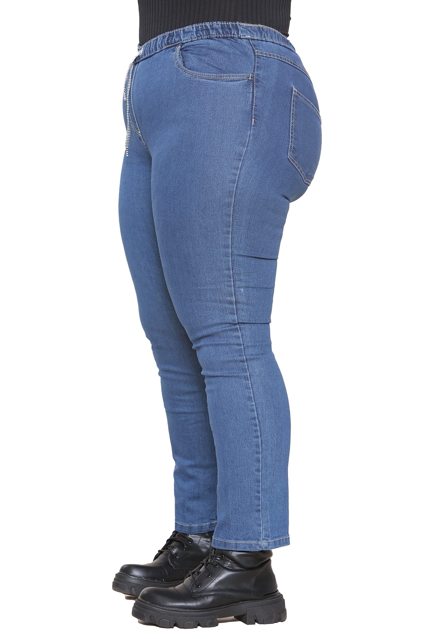 UC Womens Ex High Street Brand Straight Leg Denim Jeans Ladies Stretch Curve Fit Pockets (Blue, 20)