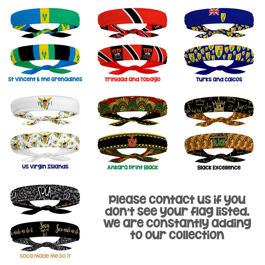 EVERYTHING CROPOVER Jamaica Flag Headband for Carnival, Fitness | Mens Womens Tieback Bandana Sweatband Thigh Leg Garter