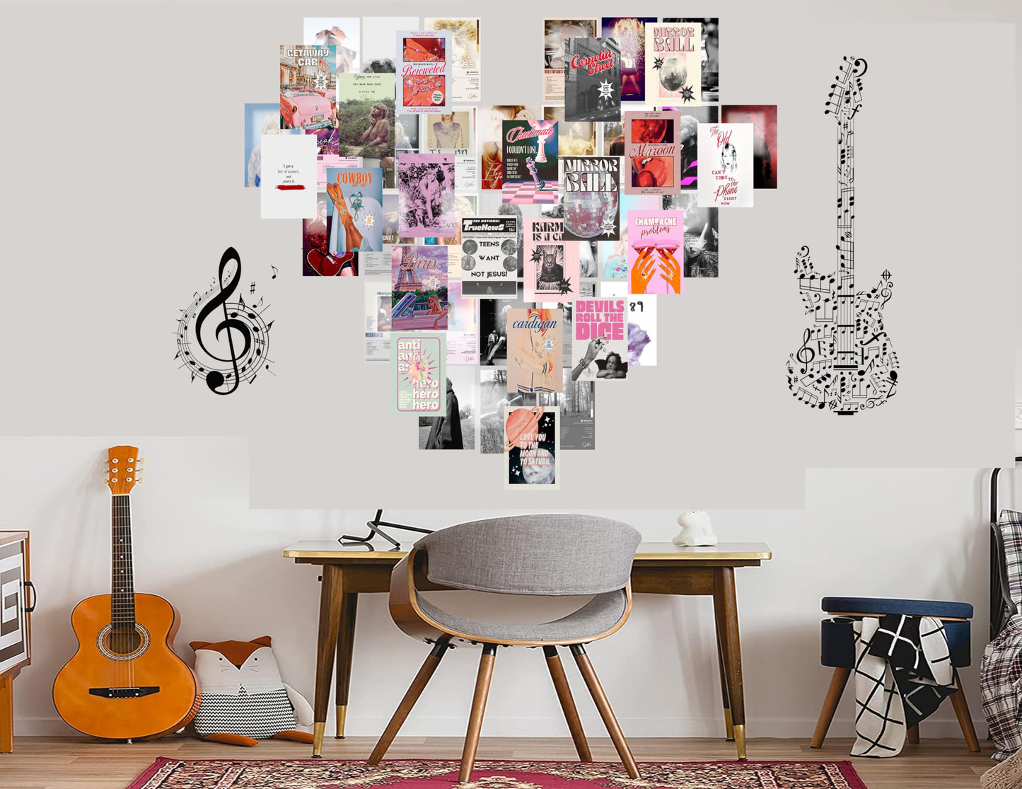 Aesthetic Taylor Album Collage Poster - 4x6 Inches Unframed Set of 50 Music Band Poster & Prints - Trendy Singer Artist Insparational Songs Lyrics Posters for Teen Girls Bedroom Boys Room Wall Decor