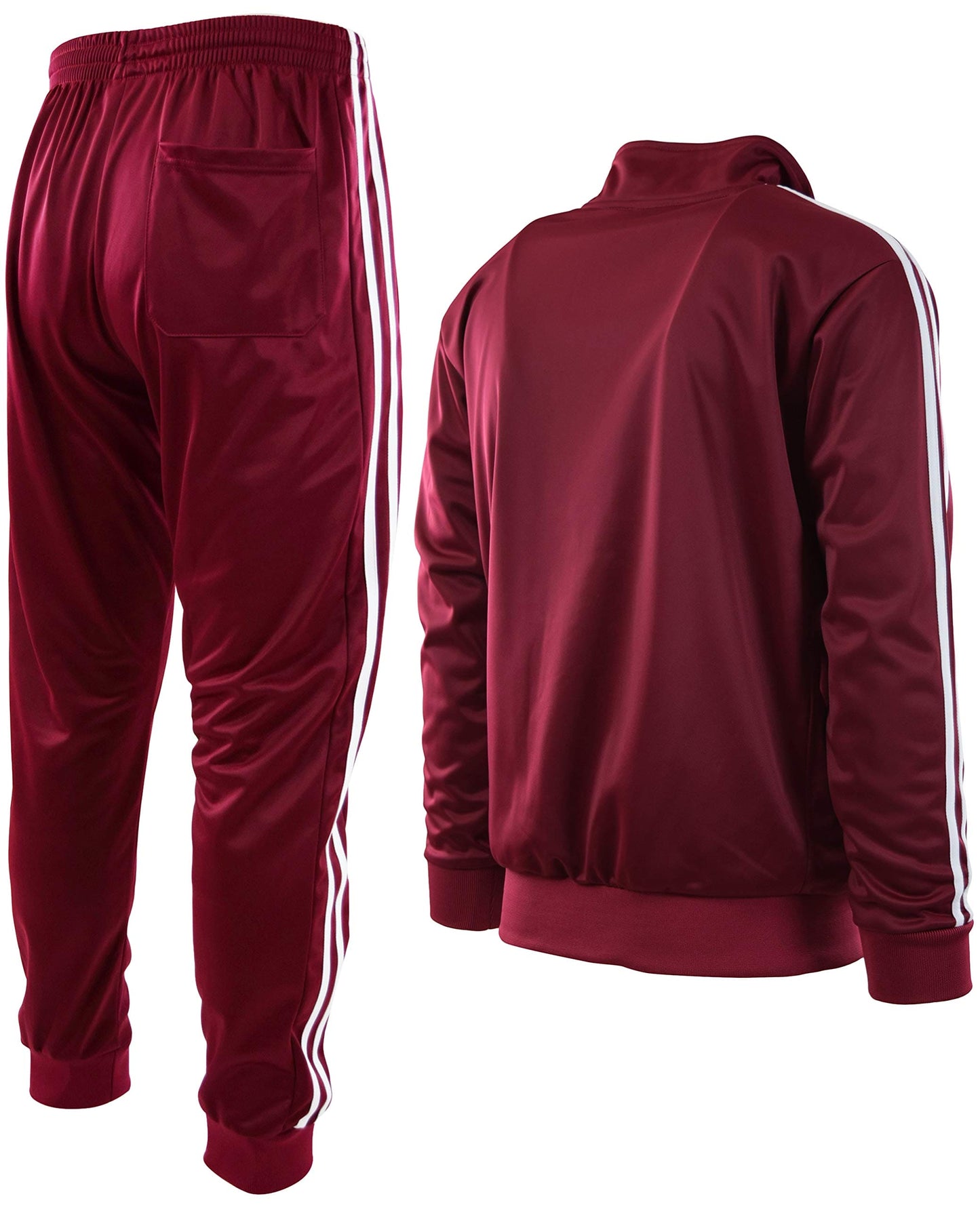 ChoiceApparel Mens Athletic 2 Piece Tracksuit Set (3XL, 888-Burgundy)