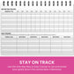 Ultimate Gym Workout Log Book, XL A5 Exercise, Fitness and Training Diary & Journal – 100 Page with Exercise, Cardio & Notes Sections, Set Goals & Track Progress - for Men and Women (Pink)