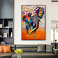 Painting on Canvas Colorful Elephant Abstract Street Graffiti Art Posters And Prints Wall Pictures Living Room Home Decor 50x75cm(20x30in) Frameless