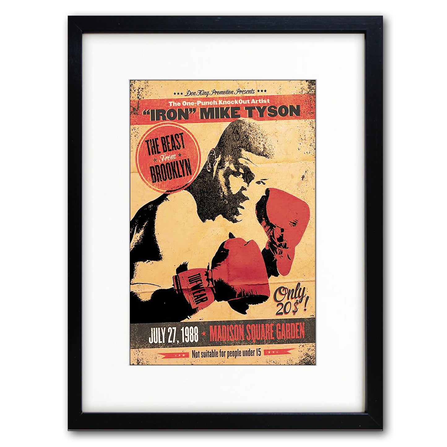 Mike Tyson Boxing vintage poster print High Quality Art A3 print.