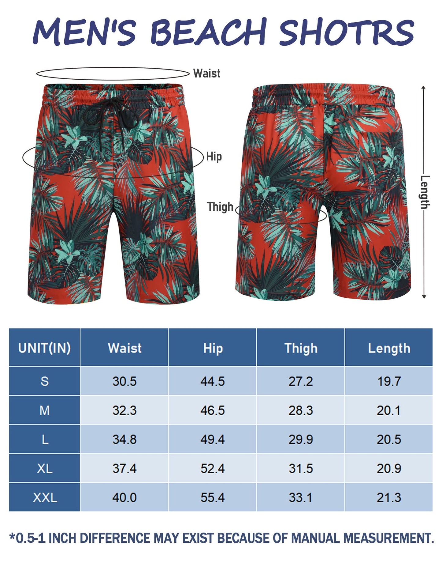 COOFANDY Men Swim Trunks 9 Inch Inseam Bathing Suit Hawaiian Beach Shorts Pocket