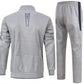 Rdruko Mens Tracksuits Sets Running Jackets Joggers 2 Piece Casual Sweatsuits Sports Lounge Wear Navy and Light Grey M