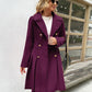 GRACE KARIN Women's Elegant Double-Breasted Coat Windproof Trench Coat Outwear for Winter A-Line Peacoat L Dark Purple