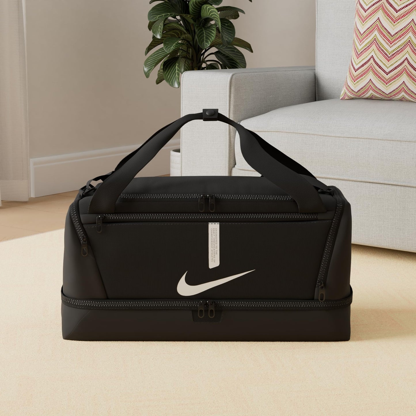 Nike, Academy Team, Football Duffel Bag,Black/Black/(White)