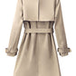 Orolay Long Trench Coat for Women with Belt Lightweight Double-Breasted Duster Trench Coat Slim Fit Khaki XL