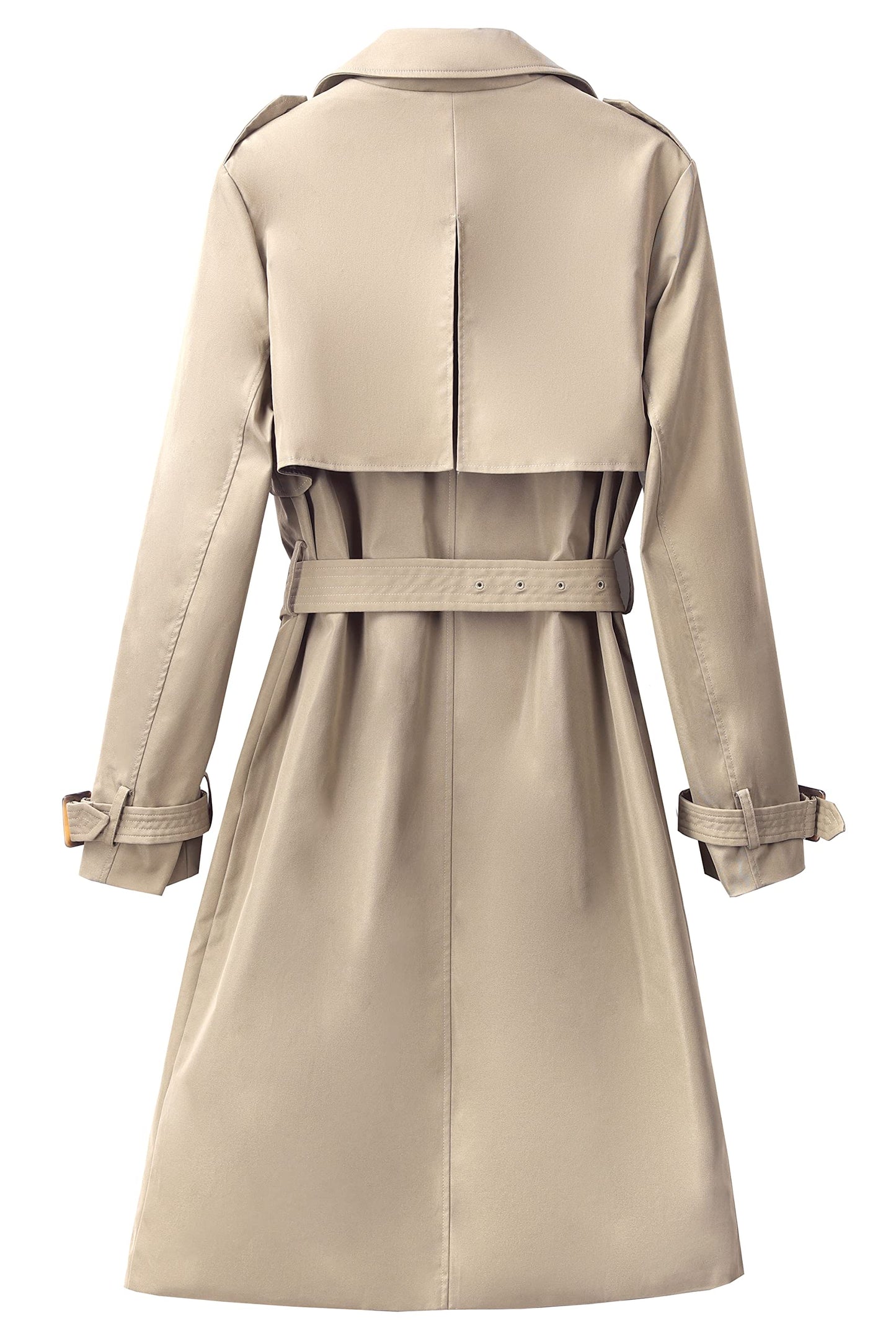 Orolay Long Trench Coat for Women with Belt Lightweight Double-Breasted Duster Trench Coat Slim Fit Khaki XL