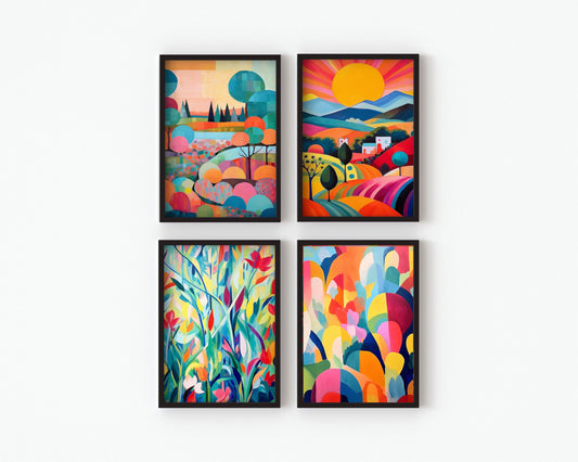 Set of 4 x A4 Size Prints, Abstract Matisse Wall Art Print, Wall Decor Art, Wall Art Prints for Living Room, Bedroom, Kitchen, Bathroom Decor, Room Wall Decor Poster & Prints, (Print Only) …