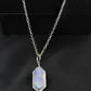 Gempires Natural Moonstone Necklace, Hexagon Pendant, Geometric Necklace for Women, Gift for Daughter, June Birthstone, 16 + 2 Inch Adjustable Silver Plated Chain