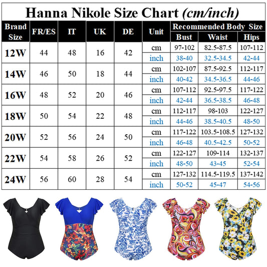 Hanna Nikole One Piece Swimsuit Oversize for Women One Strap Hollow U-Back Sexy Bathing Suits Blau & White Porcelain Floral 18 (Label:14W)