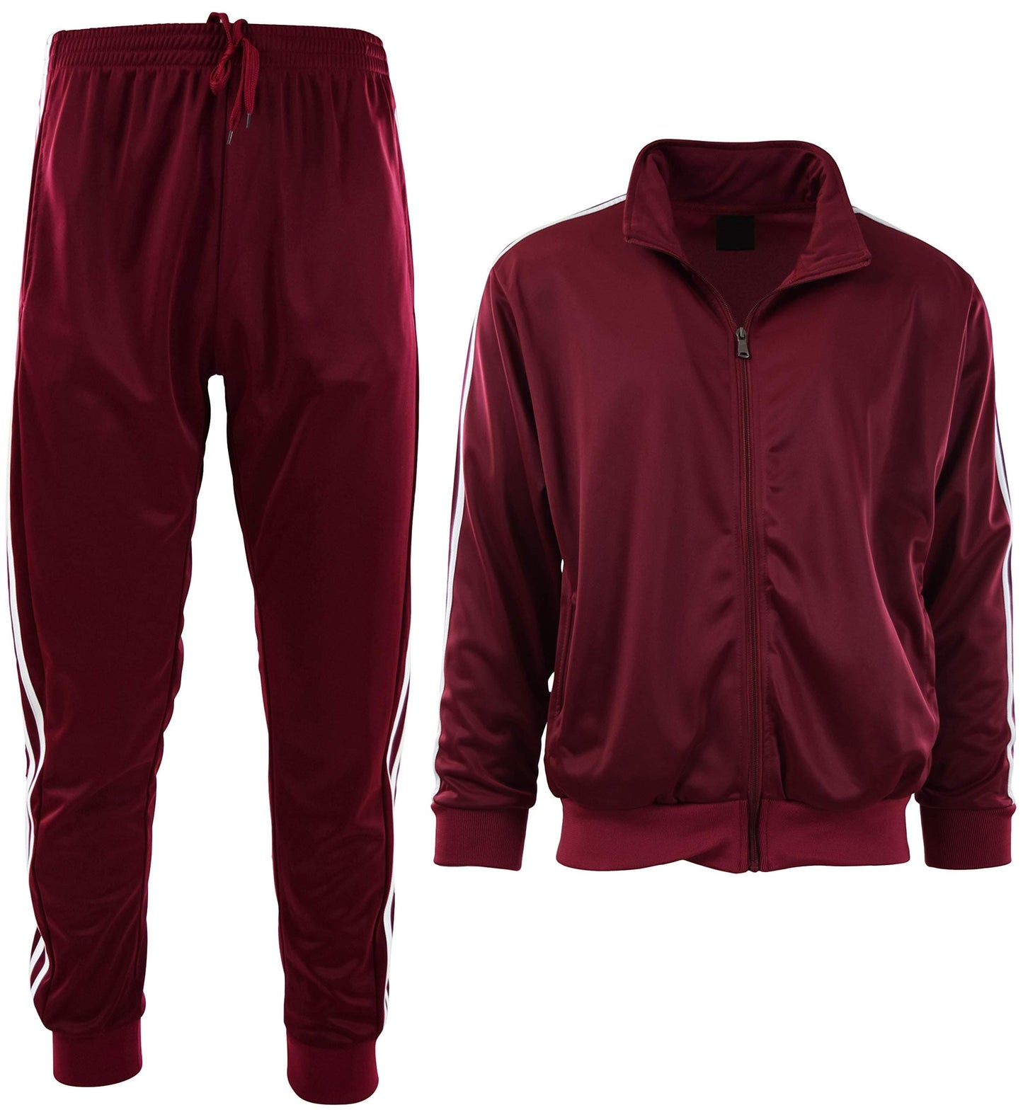 ChoiceApparel Mens Athletic 2 Piece Tracksuit Set (3XL, 888-Burgundy)