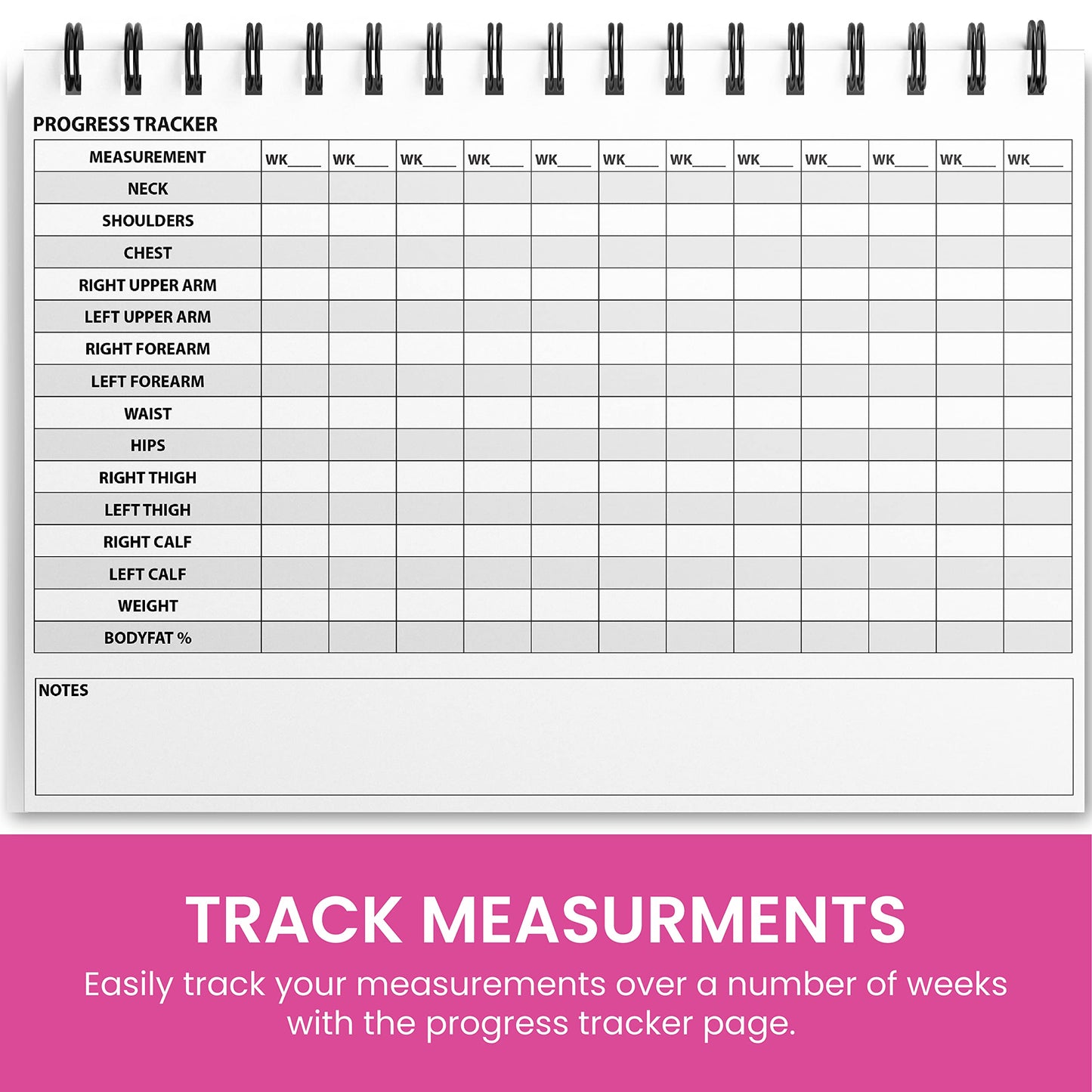 Ultimate Gym Workout Log Book, XL A5 Exercise, Fitness and Training Diary & Journal – 100 Page with Exercise, Cardio & Notes Sections, Set Goals & Track Progress - for Men and Women (Pink)