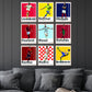 BigWig Prints Soccer Posters - Soccer Bedroom Decor For Boys, Messi Soccer Poster, Soccer Room Decor For Boys, Ronaldo And Messi Poster, Messi Posters For Boys Bedroom - Unframed Set Of 9 (8x10”)