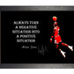 Michael Jordan Positive A4 Unframed Inspiration American Basketball Player NBA Sport Quote Poster Motivation Picture Succeed Photo Train Hard Bedroom Artwork Wall Decoration Reprint Graphic